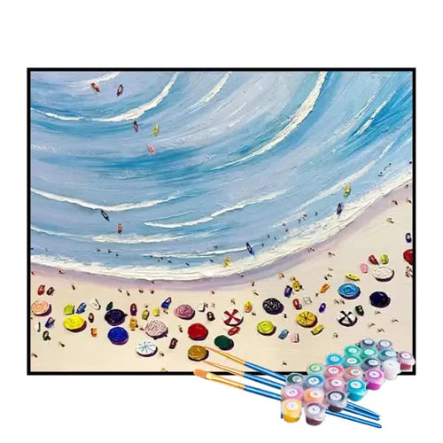 Kit de Pintura Numerada - Turistas na Praia