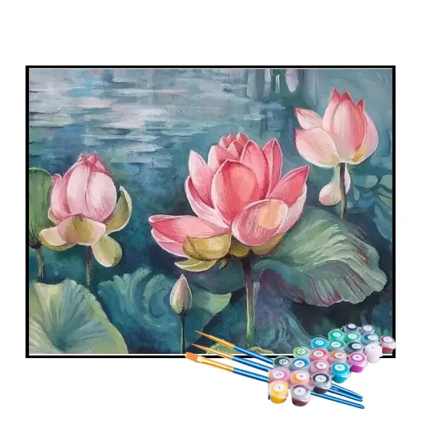 Kit de Pintura Numerada - Tulipas na Água