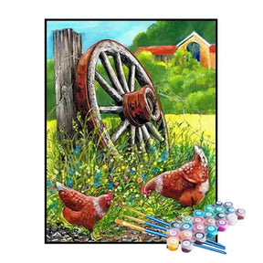 Kit de Pintura Numerada - Galinhas