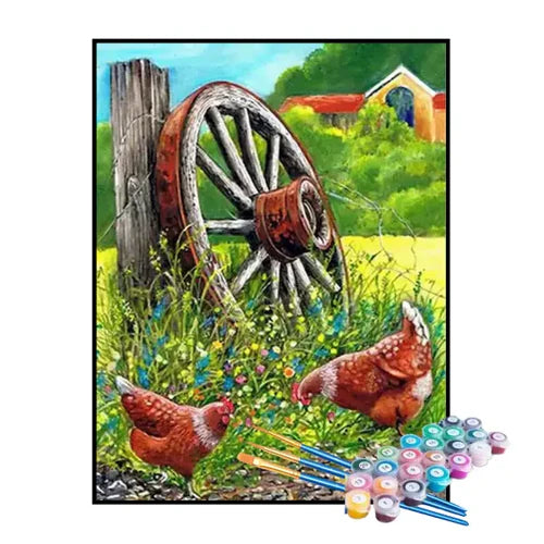 Kit de Pintura Numerada - Galinhas