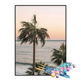 Kit de Pintura Numerada - Palmeiras na Praia
