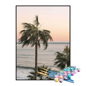 Kit de Pintura Numerada - Palmeiras na Praia