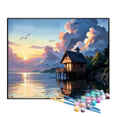 Kit de Pintura Numerada - Pequena Cabana à Beira-Mar