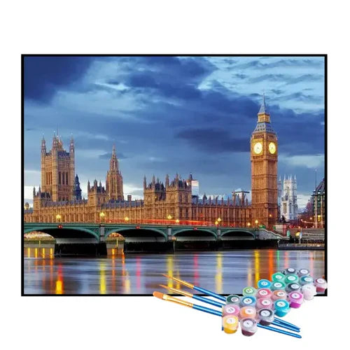 Kit de Pintura Numerada - Vista do Big Ben em Londres