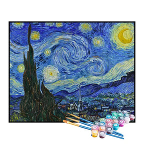 Kit de Pintura Numerada - A Noite Estrelada, Van Gogh