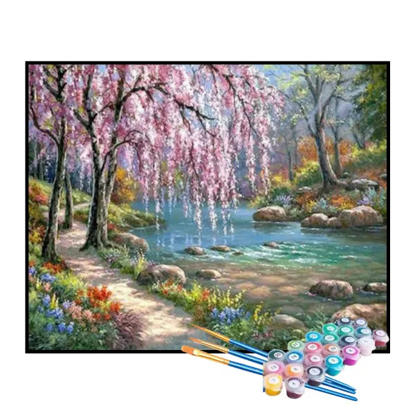 Kit de Pintura Numerada - Caminho no Jardim