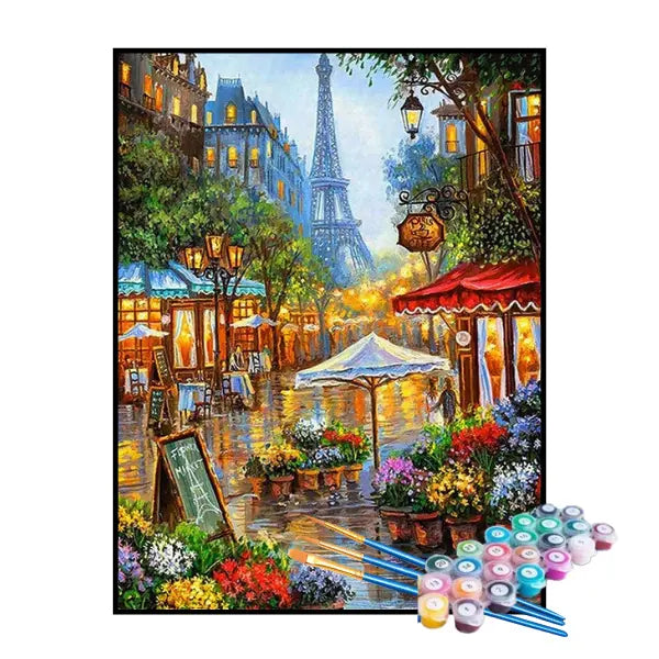 Kit de Pintura Numerada - Vilarejo em Paris 1