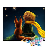 Kit de Pintura Numerada - O Pequeno Príncipe, a Raposa e as Estrelas