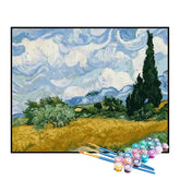 Kit de Pintura Numerada - Campo de Trigo de Van Gogh