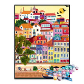 Kit de Pintura Numerada - Prédios Coloridos