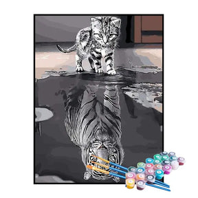 Kit de Pintura Numerada - Gato Feroz