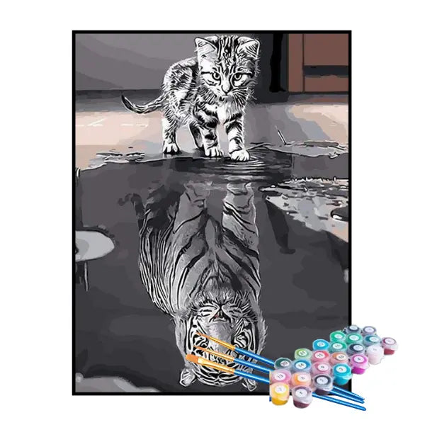 Kit de Pintura Numerada - Gato Feroz