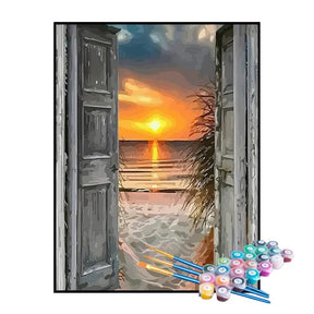 Kit de Pintura Numerada - Porta à Beira-Mar (KIT PROMOCIONAL)