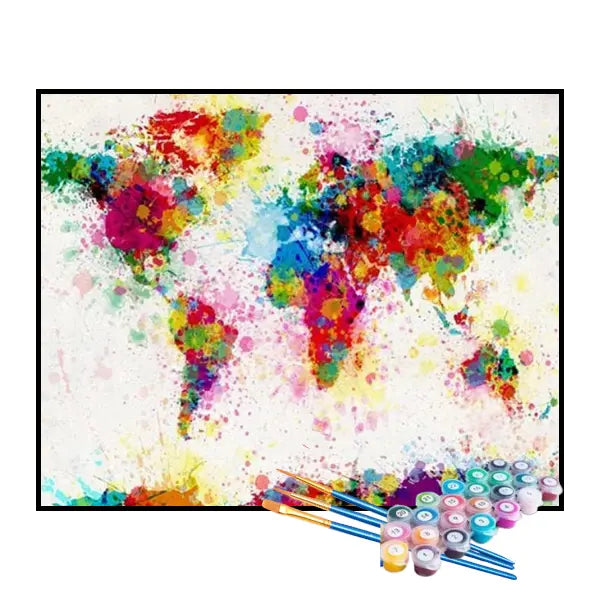 Kit de Pintura Numerada - Mapa Colorido