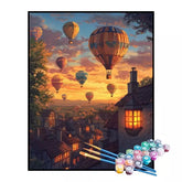 Kit de Pintura Numerada - Balões ao Entardecer (KIT PROMOCIONAL)