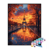 Kit de Pintura Numerada - Torre Eiffel ao entardecer (KIT PROMOCIONAL)