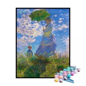 Kit de Pintura Numerada - Mulher com Sombrinha, Claude Monet