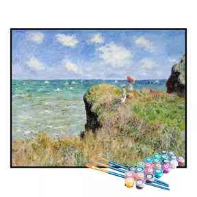 Kit de Pintura Numerada - Caminhada no Penhasco em Pourville, Claude Monet (KIT PROMOCIONAL)