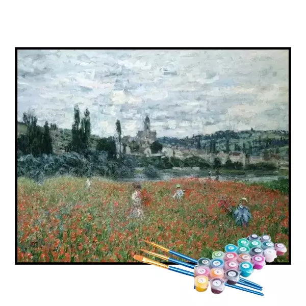 Kit de Pintura Numerada - Vista de Vétheuil, Claude Monet (KIT PROMOCIONAL)