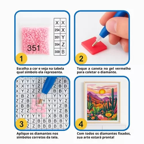 Kit de Pintura com Diamantes - Cabana no Coração da Floresta