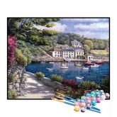 Kit de Pintura Numerada - Caminho para o Porto Azul (KIT PROMOCIONAL)