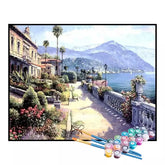 Kit de Pintura Numerada - Passeio Florido à Beira do Lago (KIT PROMOCIONAL)