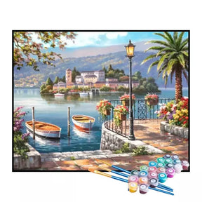 Kit de Pintura Numerada - Varanda com Vista para a Ilha (KIT PROMOCIONAL)