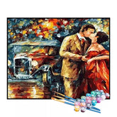 Kit de Pintura Numerada - Beijo Sob as Luzes da Cidade (KIT PROMOCIONAL)