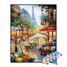 Kit de Pintura Numerada - Vilarejo em Paris (KIT PROMOCIONAL)