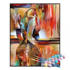 Kit de Pintura Numerada - Mulher Abstrata em Reflexo (KIT PROMOCIONAL)