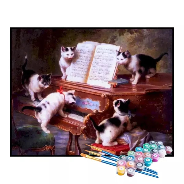 Kit de Pintura Numerada - Concerto dos Gatinhos (KIT PROMOCIONAL)