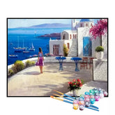 Kit de Pintura Numerada - Terraço em Santorini (KIT PROMOCIONAL)