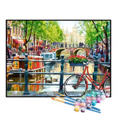 Kit de Pintura Numerada - Canais de Amsterdã (KIT PROMOCIONAL)