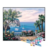 Kit de Pintura Numerada - Jardim com Vista para o Mar (KIT PROMOCIONAL)