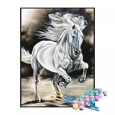 Kit de Pintura Numerada - Cavalo Branco em Corrida (KIT PROMOCIONAL)