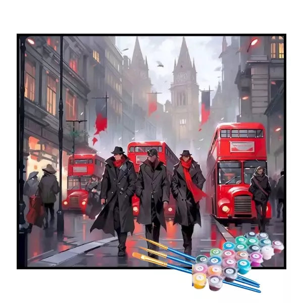 Kit de Pintura Numerada - Agentes Secretos em Londres (KIT PROMOCIONAL)