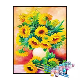 Kit de Pintura Numerada - Buquê de Girassóis Radiantes (KIT PROMOCIONAL)