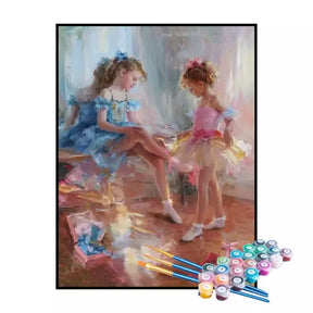 Kit de Pintura Numerada - Pequenas Bailarinas no Vestiário (KIT PROMOCIONAL)