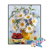 Kit de Pintura Numerada - Margaridas e Morangos de Verão (KIT PROMOCIONAL)