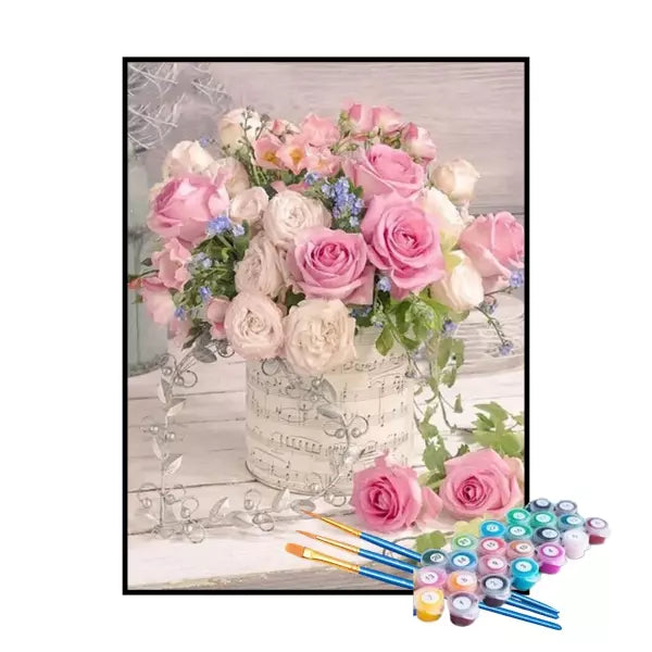 Kit de Pintura Numerada - Sinfonia de Rosas (KIT PROMOCIONAL)