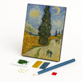 Kit de Pintura com Diamantes - Estrada com Ciprestes de Van Gogh