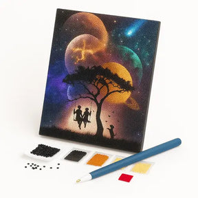 Kit de Pintura com Diamantes - Família e Planetas