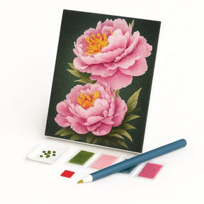 Kit de Pintura com Diamantes - Flor de Peônia