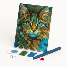 Kit de Pintura com Diamantes - Gato Perolado