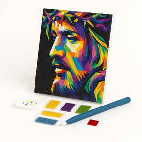 Kit de Pintura com Diamantes - Jesus Abstrato