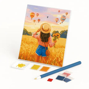 Kit de Pintura com Diamantes - Menina no Campo