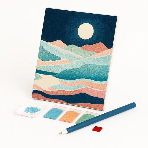 Kit de Pintura com Diamantes - Montanhas Céu Azul