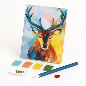Kit de Pintura com Diamantes - Cervo Geométrico