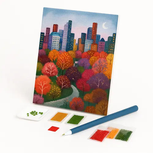 Kit de Pintura com Diamantes - Outono no Parque