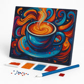 Kit de Pintura com Diamantes - Os Sabores Mágicos do Café